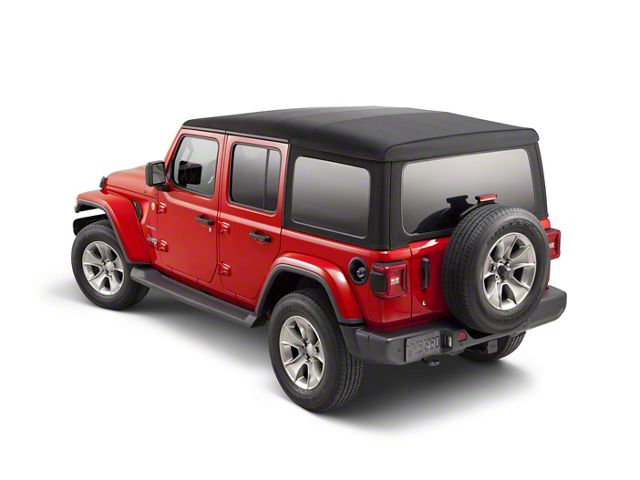 Mopar Sunrider Soft Top with Clear Windows; Black Sailcloth (18-24 Jeep Wrangler JL 4-Door)