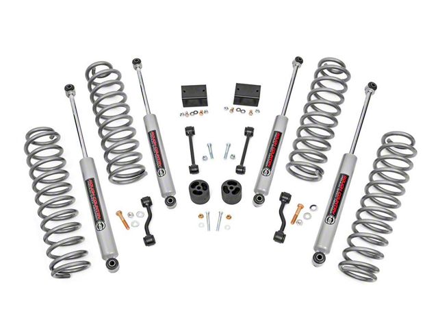 Rough Country 2.50-Inch Suspension Lift Kit with Premium N3 Shocks (18-23 Jeep Wrangler JL 2-Door)