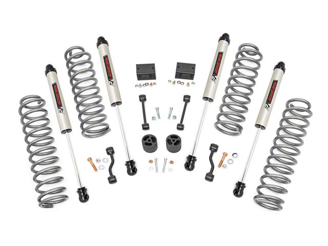Rough Country 2.50-Inch Suspension Lift Kit with V2 Monotube Shocks (18-23 2.0L or 3.6L Jeep Wrangler JL 4-Door, Excluding 4xe & Rubicon)