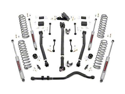 Rough Country 3.50-Inch Suspension Lift Kit with Adjustable Control Arms and Premium N3 Shocks; Stage 2 (18-23 Jeep Wrangler JL 2-Door Rubicon)