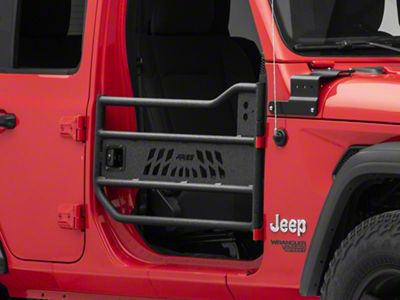 Aluminum Front Tube Doors; Textured Black (18-24 Jeep Wrangler JL)