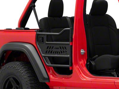 Aluminum Rear Tube Doors; Textured Black (18-24 Jeep Wrangler JL 4-Door)