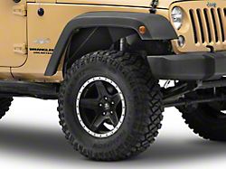 Fishbone Offroad Logo Aluminum Inner Fenders; Front and Rear; Black (07-18 Jeep Wrangler JK)
