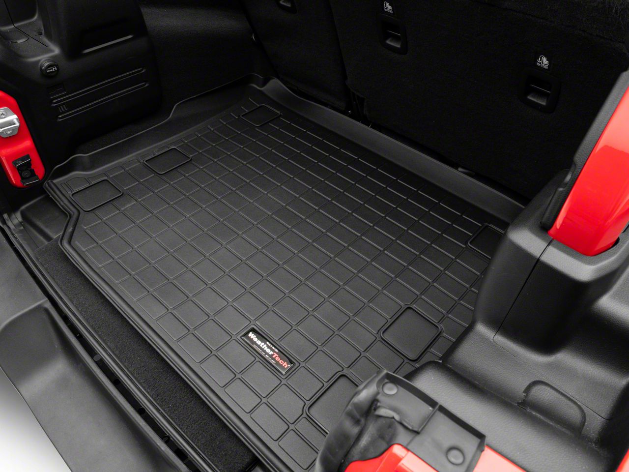 Weathertech DigitalFit Cargo Liner; Black (18-23 Jeep Wrangler JL 4-Door  w/o Subwoofer & w/ Flat Load Floor, Excluding 4xe)