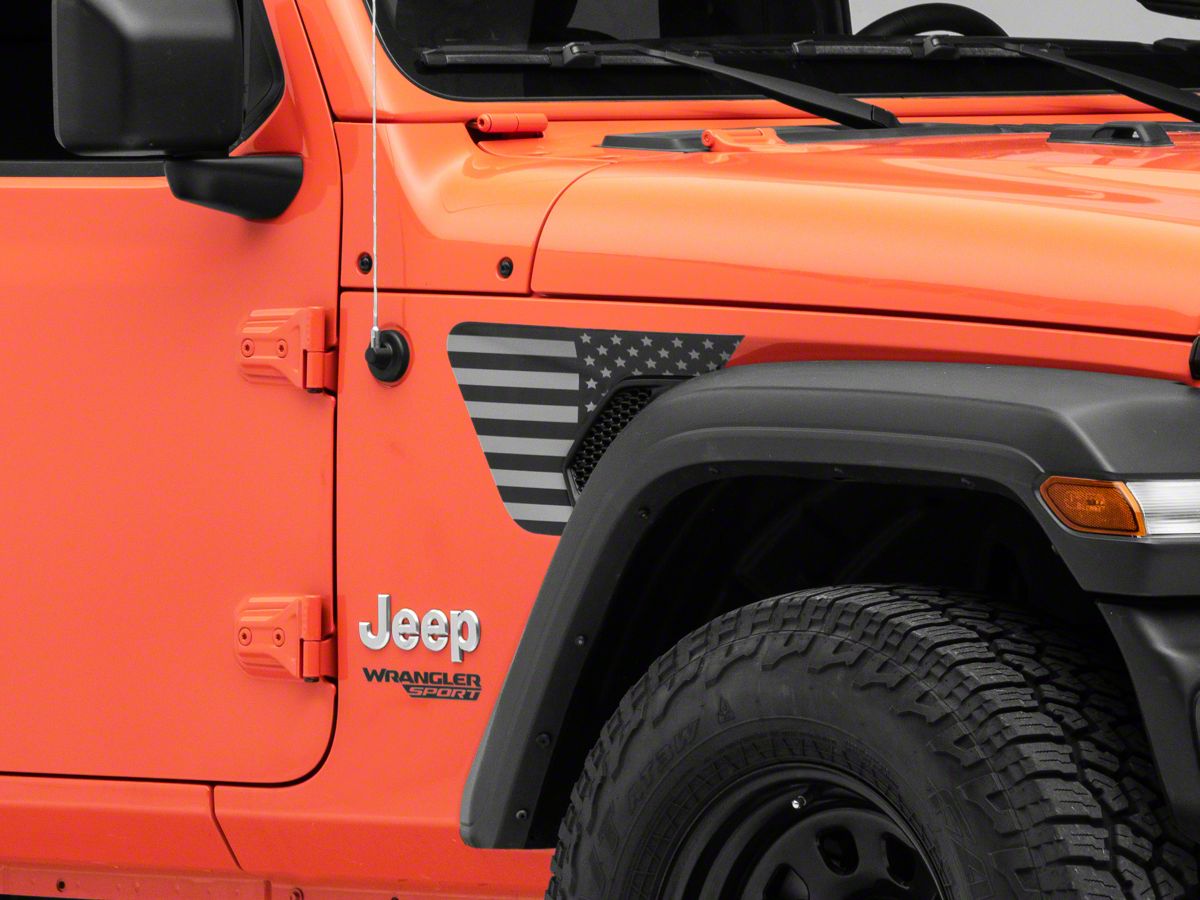 Under The Sun Inserts Jeep Wrangler Fender Vent Decals; Blackout  VNTDCL-BO-JL/JT (18-23 Jeep Wrangler JL) - Free Shipping