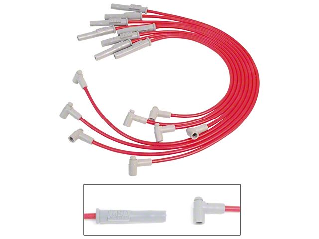 MSD Super Conductor Spark Plug Wire Set; Red (93-98 4.0L Jeep Cherokee XJ)
