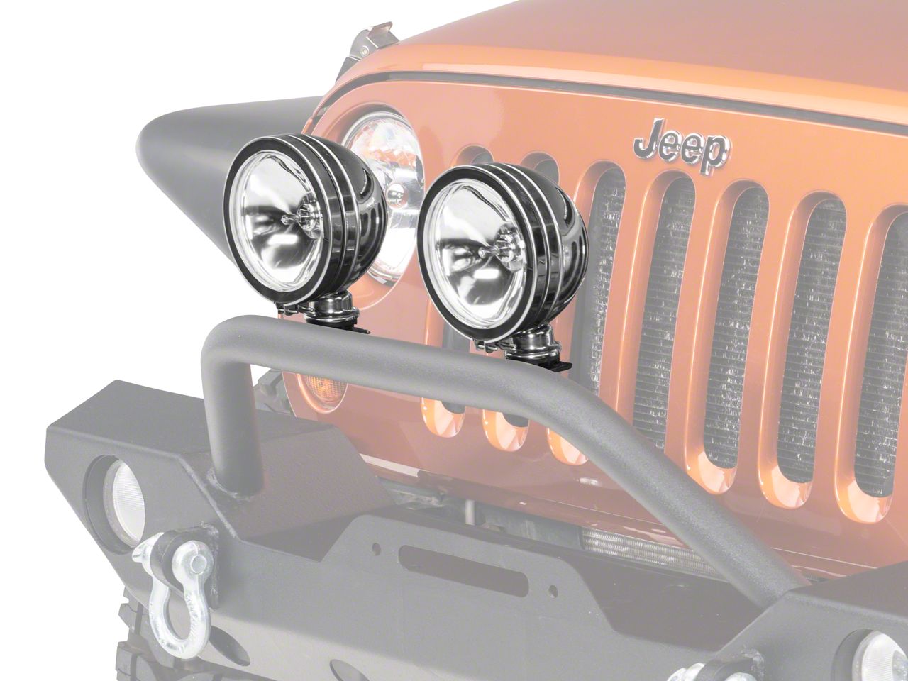 Rugged Ridge Jeep Wrangler 6 In. Halogen Fog Lights - Stainless Steel 