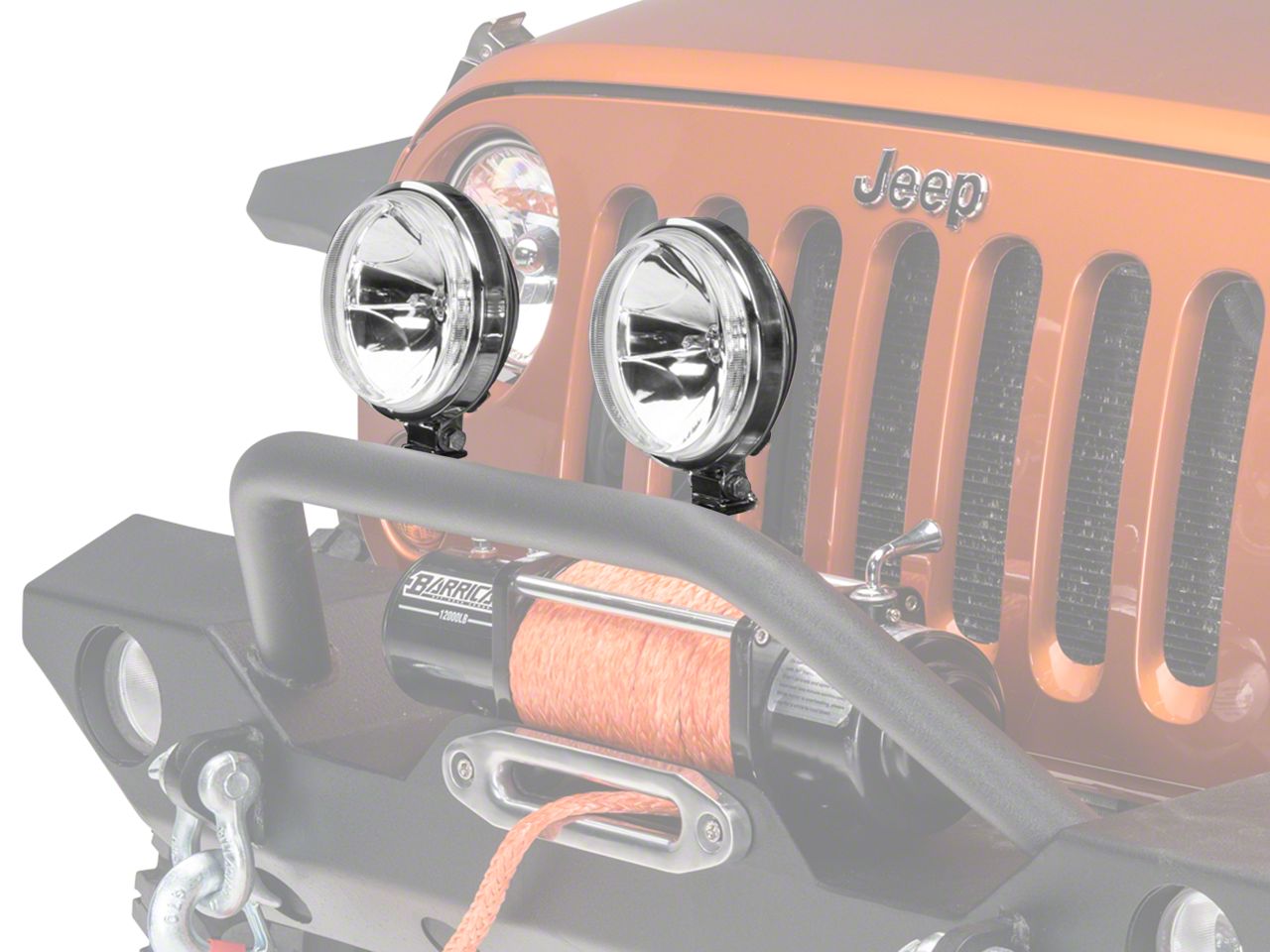 Rugged Ridge Jeep Wrangler 6 in. Slim Halogen Fog Lights Pair 15208.