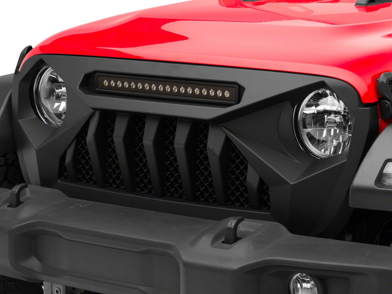RedRock Jeep Wrangler Diamond Eye Grille with LED Light Bar J134251-JL  (18-24 Jeep Wrangler JL w/o TrailCam) Free Shipping
