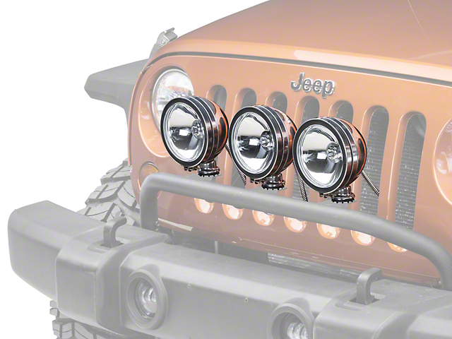 Rugged Ridge 6-Inch Halogen Fog Lights; Stainless Steel; Set of Three (Universal; Some Adaptation May Be Required)