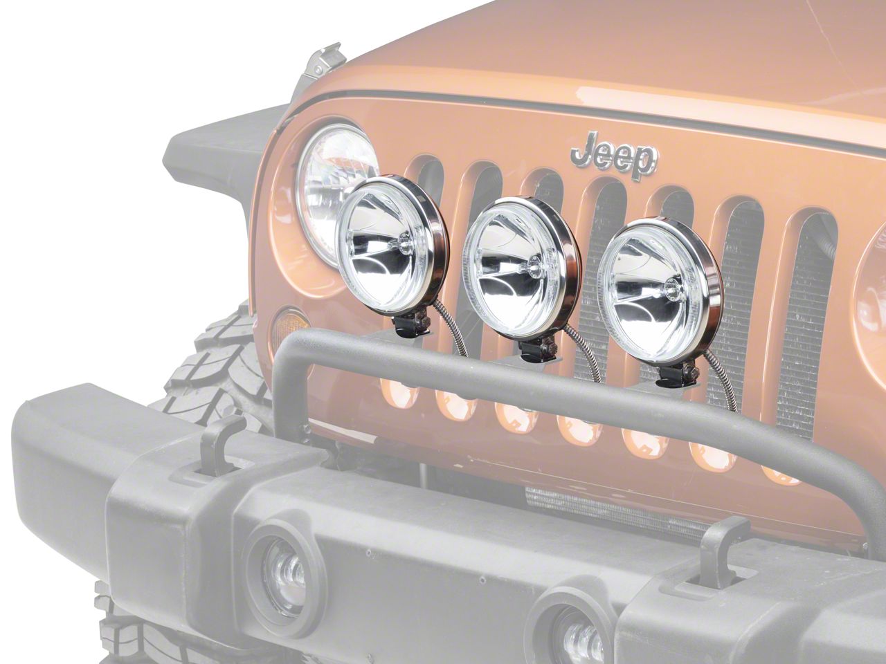 Rugged Ridge Jeep Wrangler 6 In. Slim Halogen Fog Lights - Stainless 