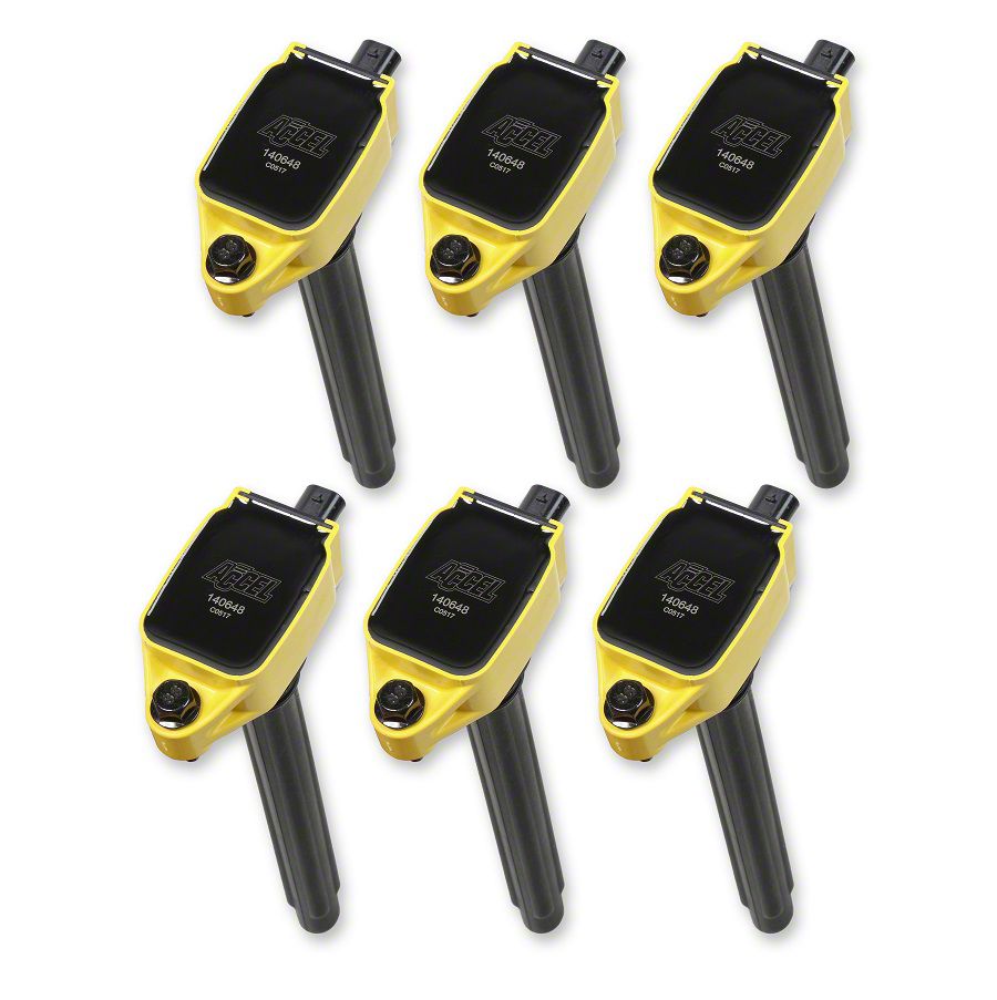 Accel Jeep Wrangler SuperCoil Ignition Coils; Yellow; 6Pack 1406486