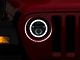 Raxiom Axial Series 7-Inch LED Halo Headlights with DRL, Amber Turn Signals and Headlight Adapter; Black Housing; Clear Lens (18-24 Jeep Wrangler JL)
