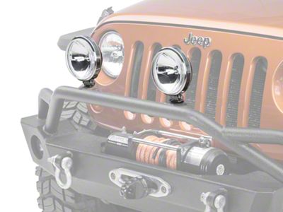 Rugged Ridge 6-Inch Slim Halogen Fog Lights; Stainless Steel; Single (Universal; Some Adaptation May Be Required)