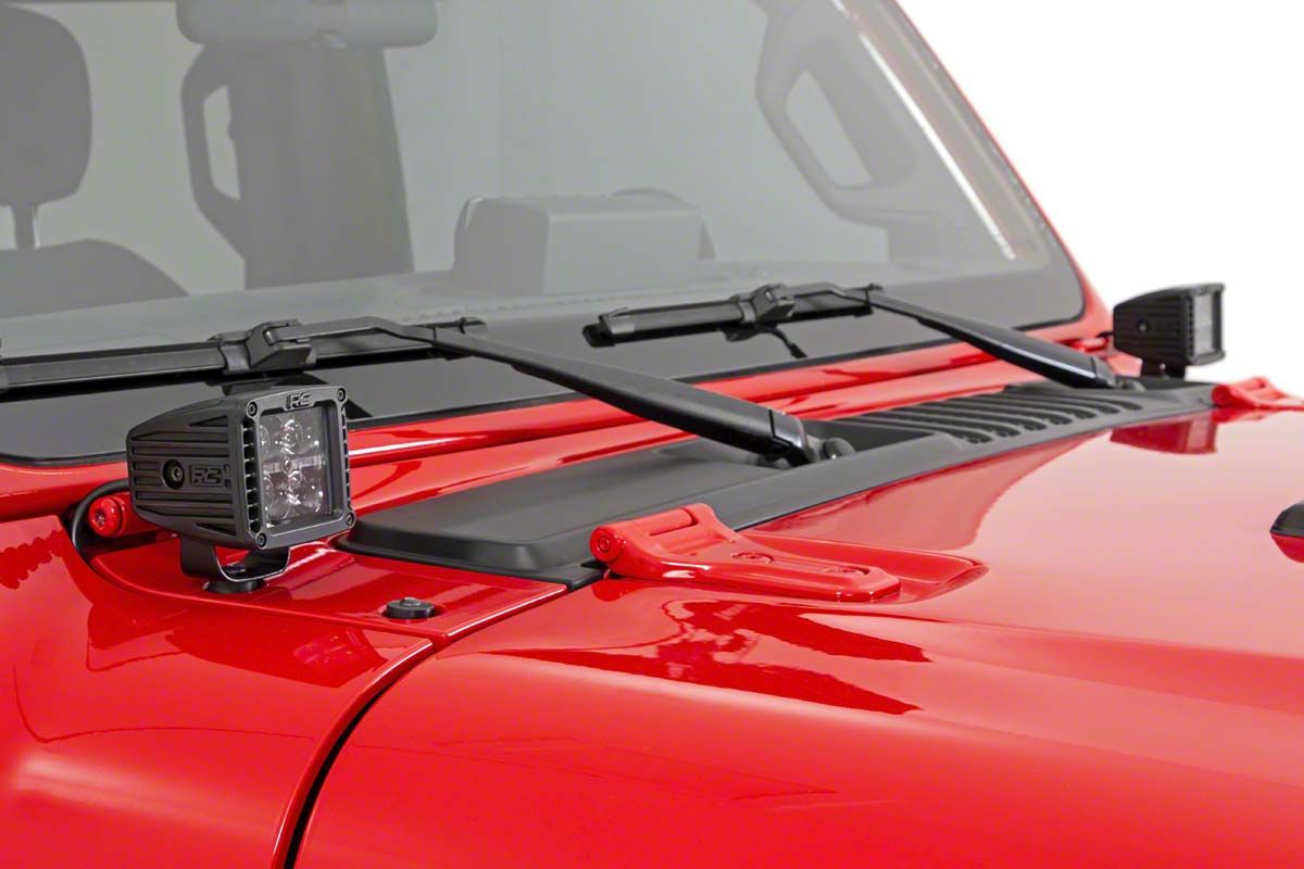 Rough Country 2-inch Black Series LED Cube Easy-Mount Kit (18-23 Jeep Wrangler JL)
