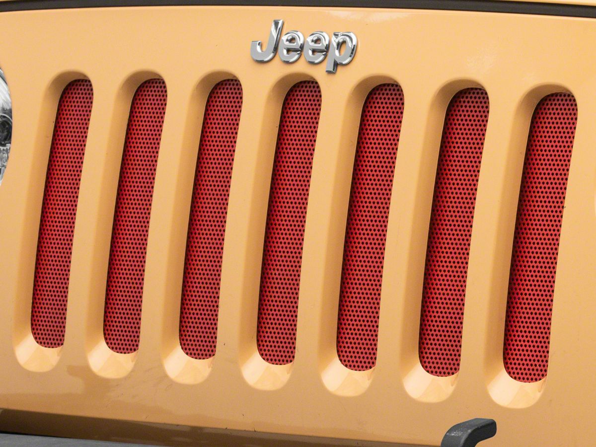 RedRock Jeep Wrangler Aluminim Grille Mesh Insert; Red J134445 (07-18 Jeep  Wrangler JK) - Free Shipping