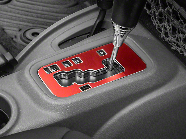 RedRock Alterum Series Console Shifter Trim Bezel; Red (11-18 Jeep Wrangler JK)