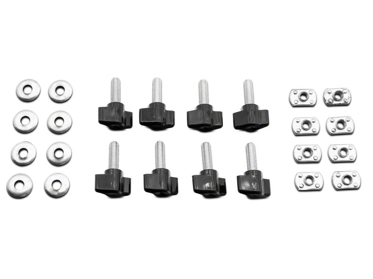 Universal Bolts Tie Down D-Rings Nut Washer Set For Jeep Wrangler Black Techson 8 Pcs Hardtop Quick Removal Fastener Thumb Screw Kit 