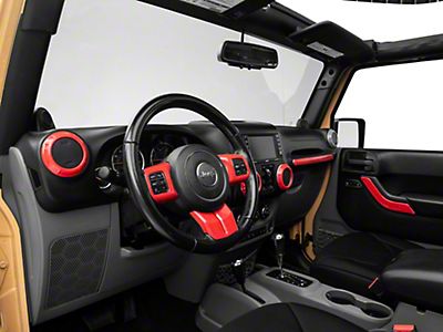 MOEBULB Interior Air Conditioning Vent Cover Trim Accents for Jeep Wrangler JK JKU Unlimited 2007-2017 4pcs, Red