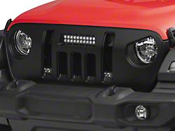 Deegan 38 Grille with 10-Inch LED Light Bar and DRL (18-24 Jeep Wrangler JL w/o TrailCam)