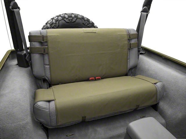 Smittybilt G.E.A.R. Custom Fit Rear Seat Cover; Olive Drab Green (87-06 Jeep Wrangler YJ & TJ)