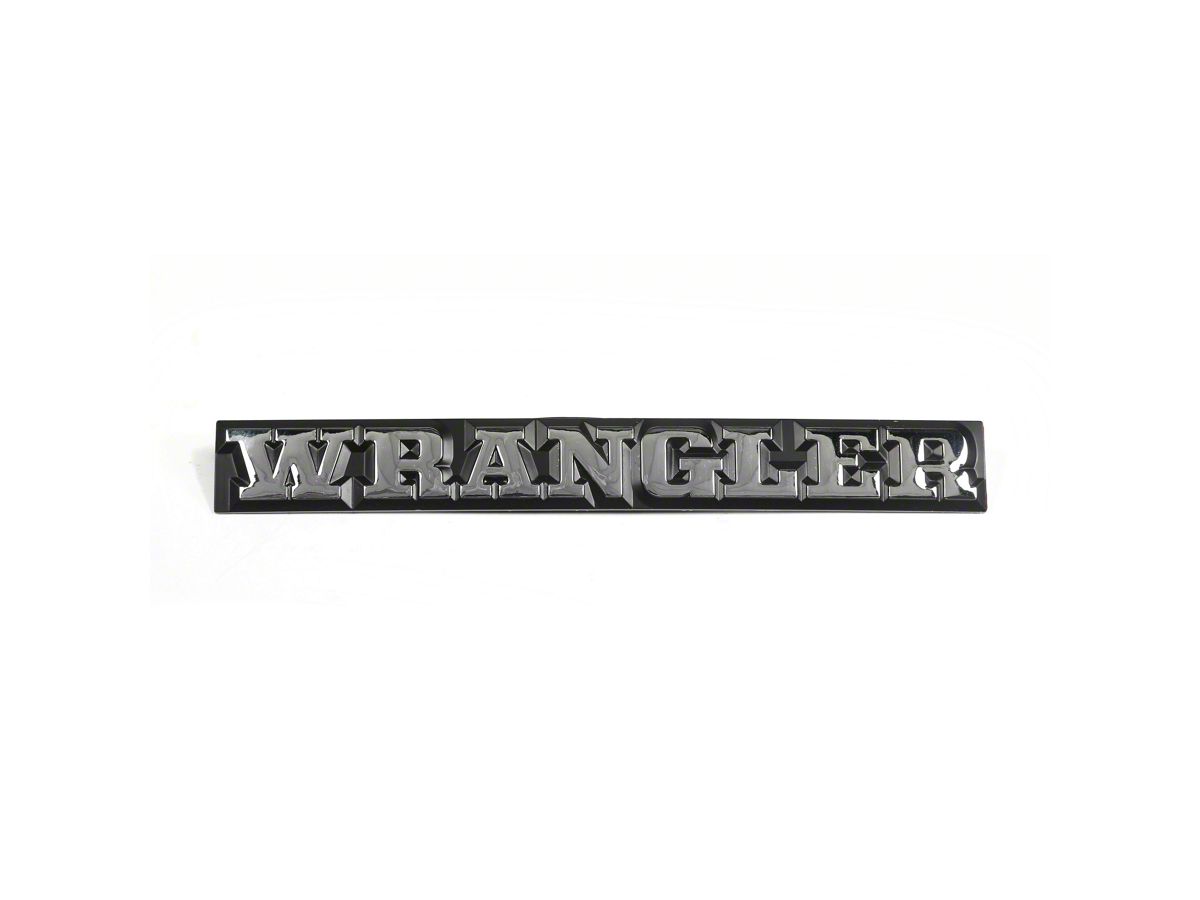 Jeep Wrangler WRANGLER Emblem; Black and Chrome (87-90 Jeep Wrangler YJ)