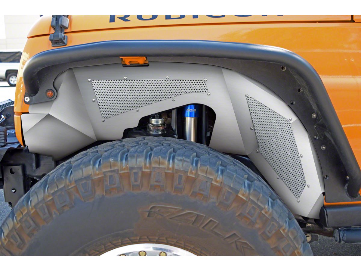 DV8 Offroad Jeep Wrangler Aluminum Inner Fender Flares; Front; Raw  INFEND-02FR (07-18 Jeep Wrangler JK)