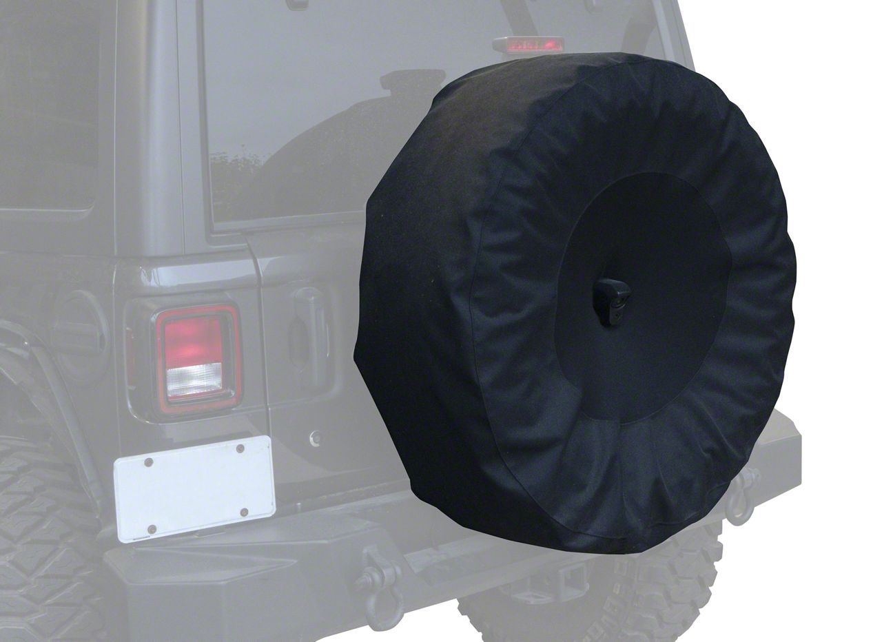 Jeep Wrangler 33 to 35Inch Spare Tire Cover; Black (1824 Jeep