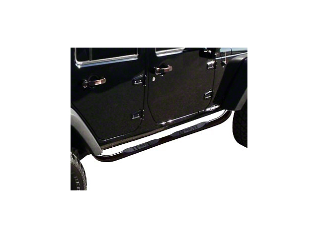 3-Inch Tubular Side Step Bars; Gloss Black (07-18 Jeep Wrangler JK 4-Door)