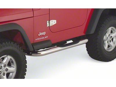 3-Inch Tubular Side Step Bars; Stainless Steel (87-06 Jeep Wrangler YJ & TJ, Excluding Unlimited)