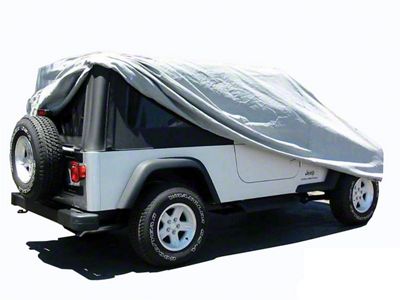 4-Layer Breathable Full Car Cover; Gray (04-06 Jeep Wrangler TJ Unlimited)