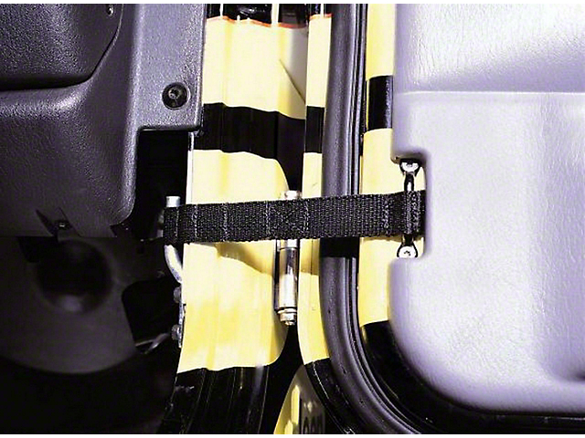 Adjustable Door Straps; Black (76-06 Jeep CJ5, CJ7, Wrangler YJ & TJ)