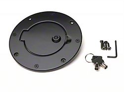 Billet Style Locking Fuel Door; Black (97-06 Jeep Wrangler TJ)