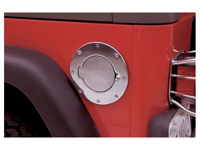 Billet Style Non-Locking Fuel Door; Chrome (07-18 Jeep Wrangler JK)