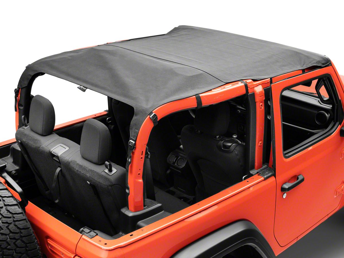 Jeep Wrangler California Brief Soft Top; Black Diamond (18-23 Jeep Wrangler  JL 2-Door) - Free Shipping