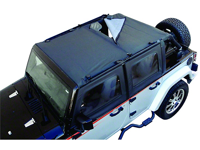 Combo Brief Extended Topper with Zip Out Rear Section; Black Diamond (07-18 Jeep Wrangler JK 4-Door)