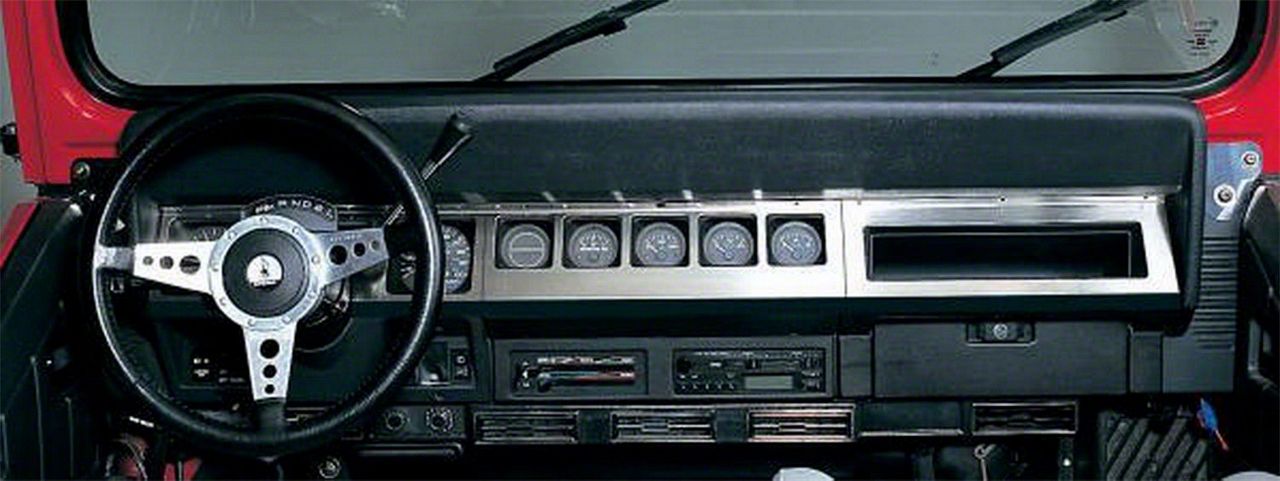 Dash Overlay Trim Kit; Brushed Stainless Steel (76-95 Jeep CJ5, CJ7 & Wrangler YJ)
