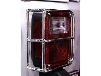 Jeep Wrangler Euro Tail Light Guards; Stainless Steel (07-18 Jeep Wrangler  JK)