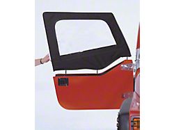 Factory Replacement Half Door Skins with Frames; Black Denim (97-06 Jeep Wrangler TJ)