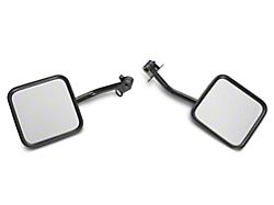 Factory Style Replacement Mirrors; Black (76-95 Jeep CJ5, CJ7 & Wrangler YJ)