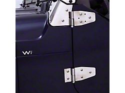 Lower Door Hinge Brackets; Stainless Steel (76-06 Jeep CJ5, CJ7, Wrangler YJ & TJ)