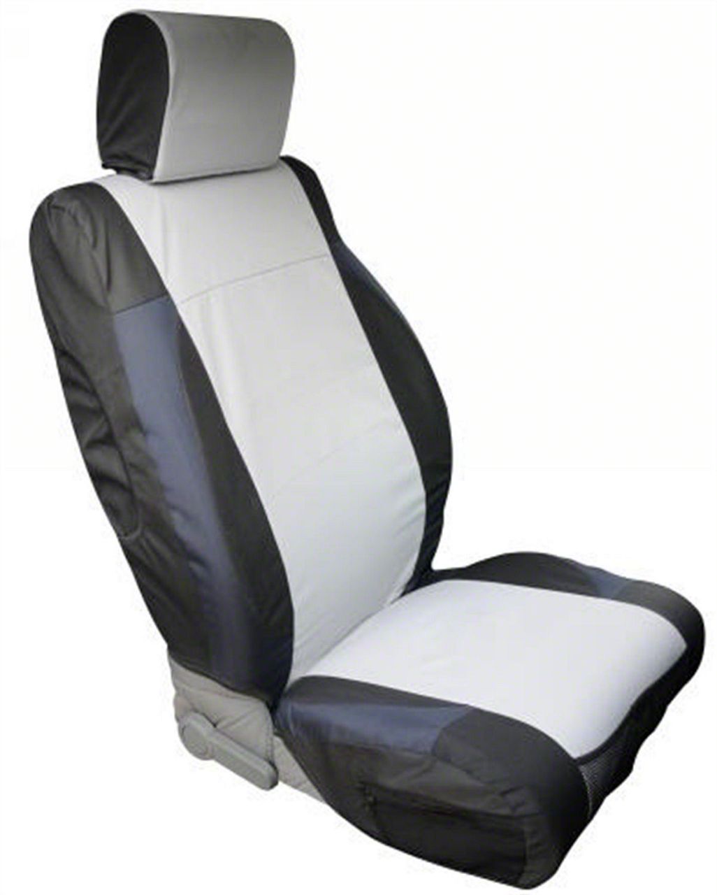 Polycanvas Front Seat Covers; Black/Gray (07-18 Jeep Wrangler JK)