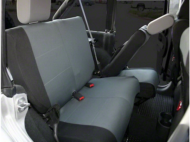 Polycanvas Rear Seat Cover; Black/Gray (07-18 Jeep Wrangler JK 4-Door)