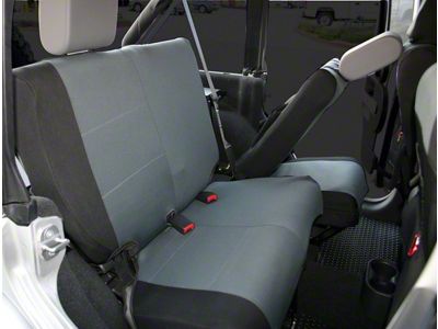 Polycanvas Rear Seat Cover; Black/Gray (07-18 Jeep Wrangler JK 2-Door)