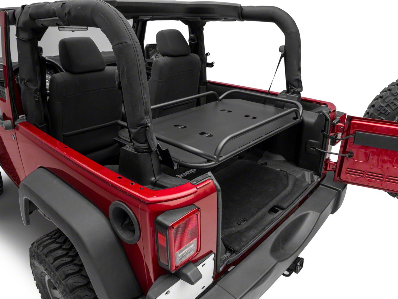 Jeep Wrangler Rear Fold Up Interior Storage Rack 07 18 Jeep