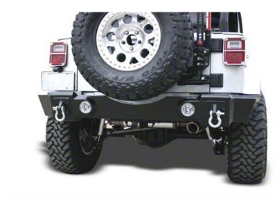 Recovery Rear Bumper with Hitch Receiver; Semi-Gloss Black (07-18 Jeep Wrangler JK)