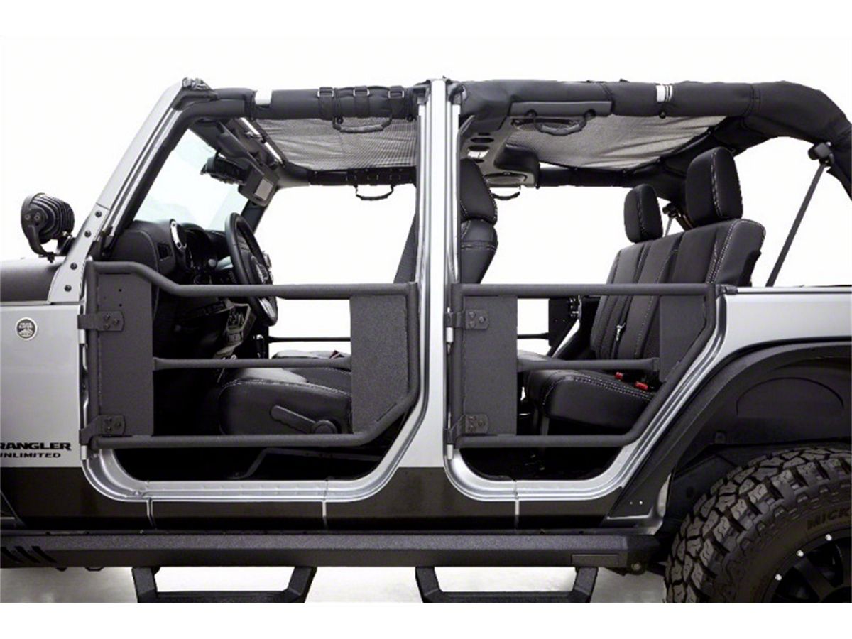 Jeep Wrangler Trail Doors with Removable Mesh Net; Textured Black (07-18 Jeep  Wrangler JK 2-Door) - Free Shipping