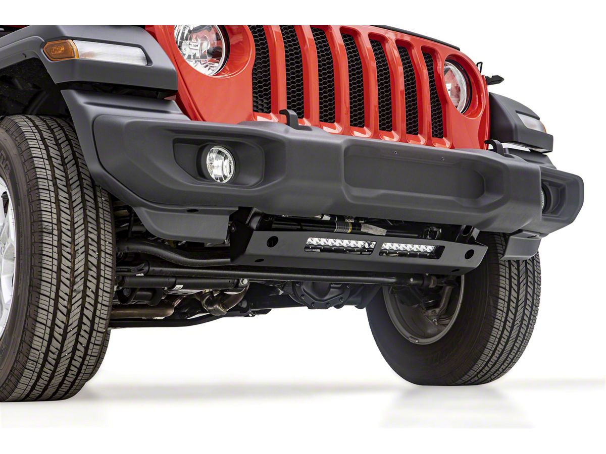 Jeep Wrangler TrailCrawler Skid Plate with 20-Inch LED Light Bar Opening;  Black (18-23 Jeep Wrangler JL) - Free Shipping
