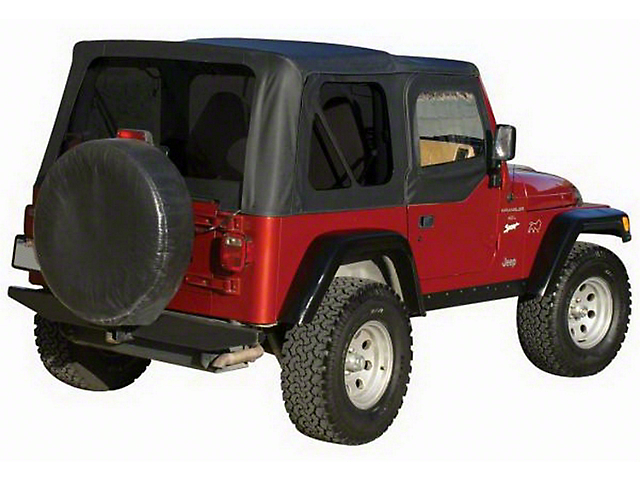 30 to 32-Inch Spare Tire Cover; Black (66-18 Jeep CJ5, CJ7, Wrangler YJ, TJ & JK)