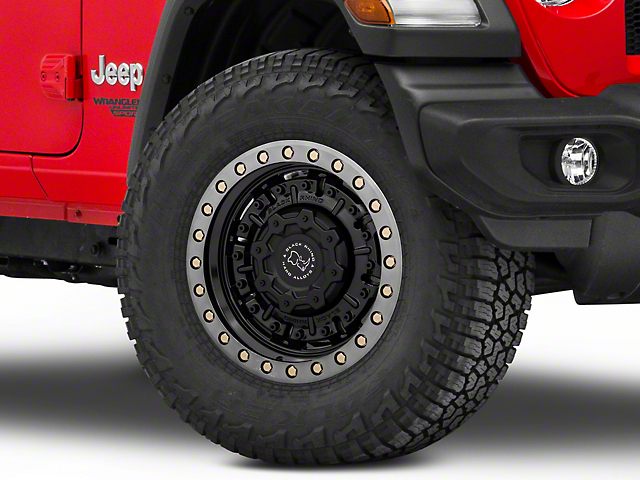 Black Rhino Abrams Gloss Gunblack with Machined Dark Tint Lip Wheel; 17x9.5 (18-23 Jeep Wrangler JL)